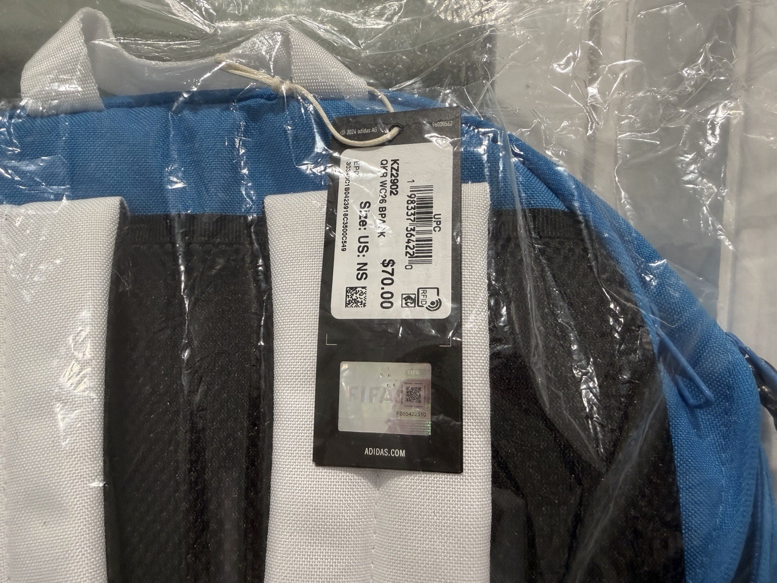 Adidas FIFA World Cup 26 Quaker Backpack Blue Official Licensed Promo NEW Sealed