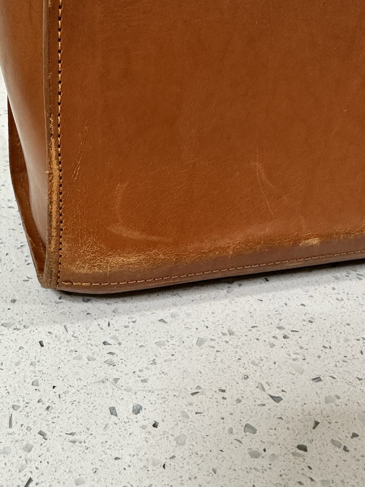 Vintage Bill Amberg Rocket Tan Briefcase Bag Metal Handle