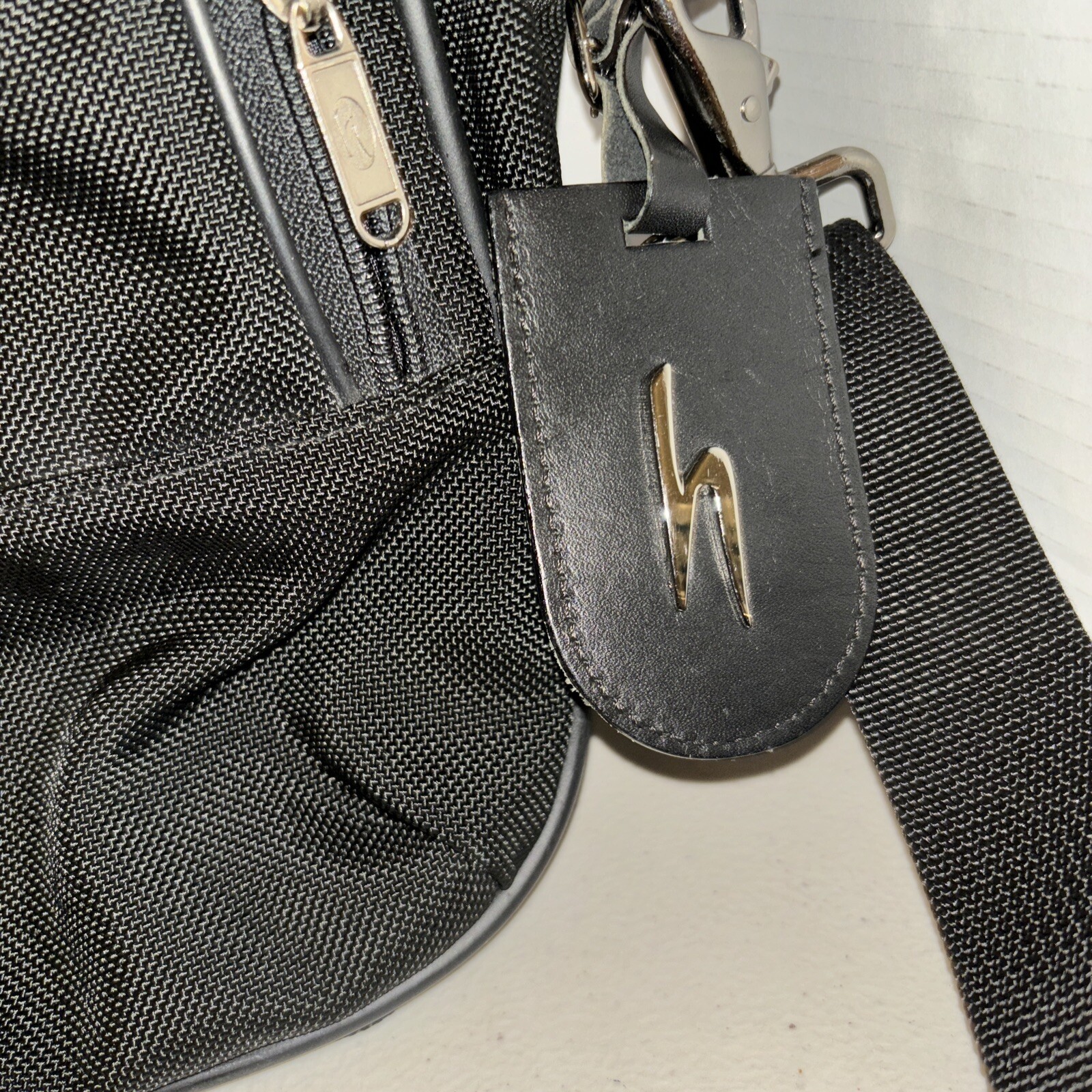 Hartmann Luggage Black Messenger Bag with Leather Accents 15” X 11.25” X 6.5”EUC