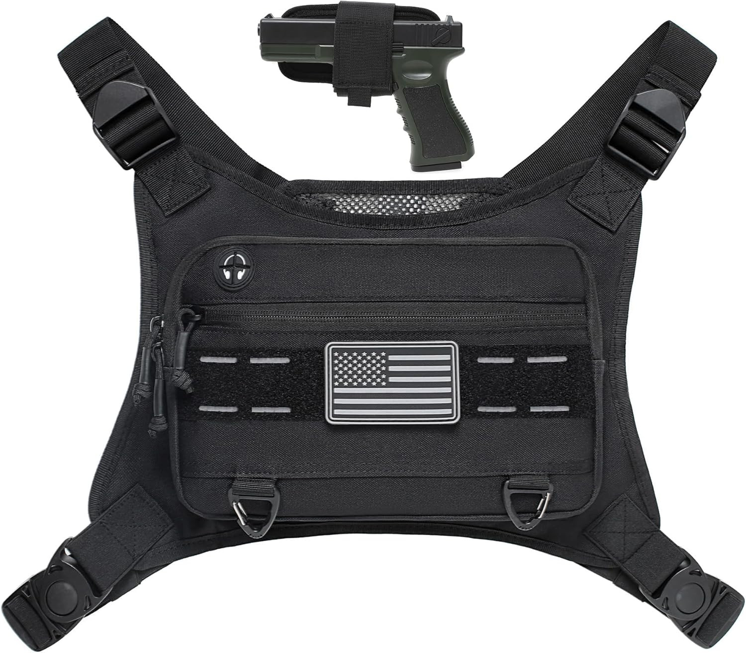 Chest Bag For Men: Tactical Chest Vest Fits Most Pistols Chest Rig EDC Pouch