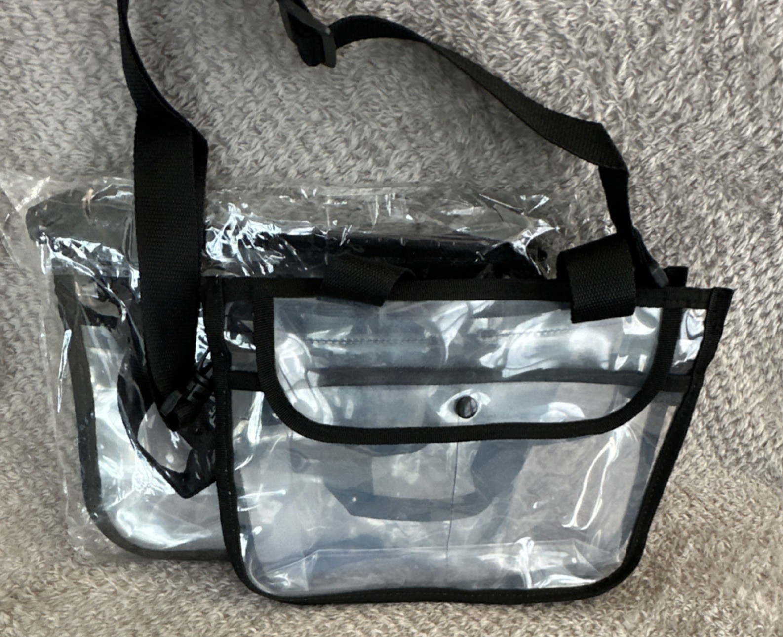 2 for 1 Price – 2 Clear Stadium Event Bags with Adjustable Strap 3 Outer Pockets