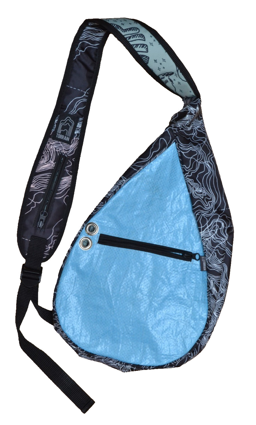 Torrain MADE IN USA Recycled Bag Crossbody Sling Bag Eco Friendly Map Contours