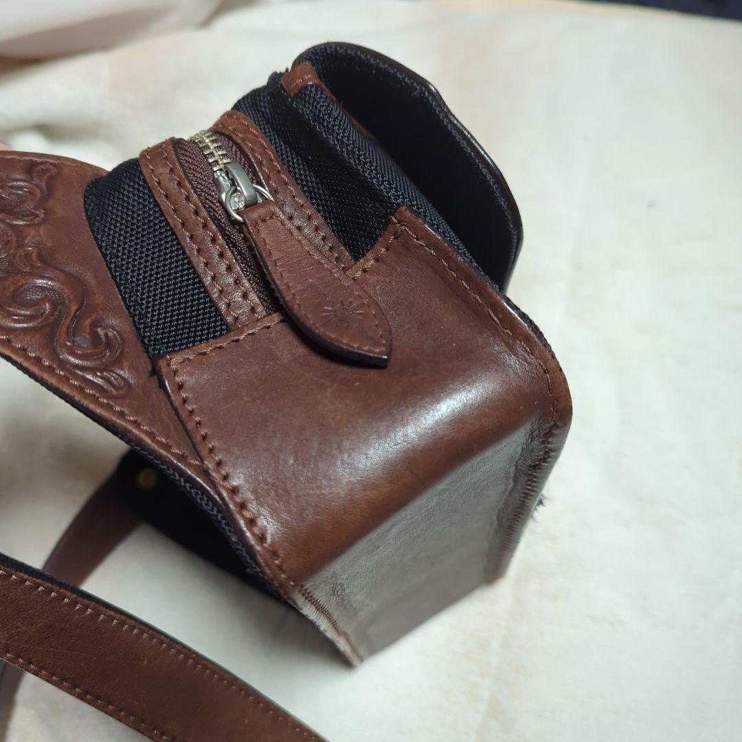 SAAD Saddle Leather Canvas Bag Used 13x24x8cm shoulder strap