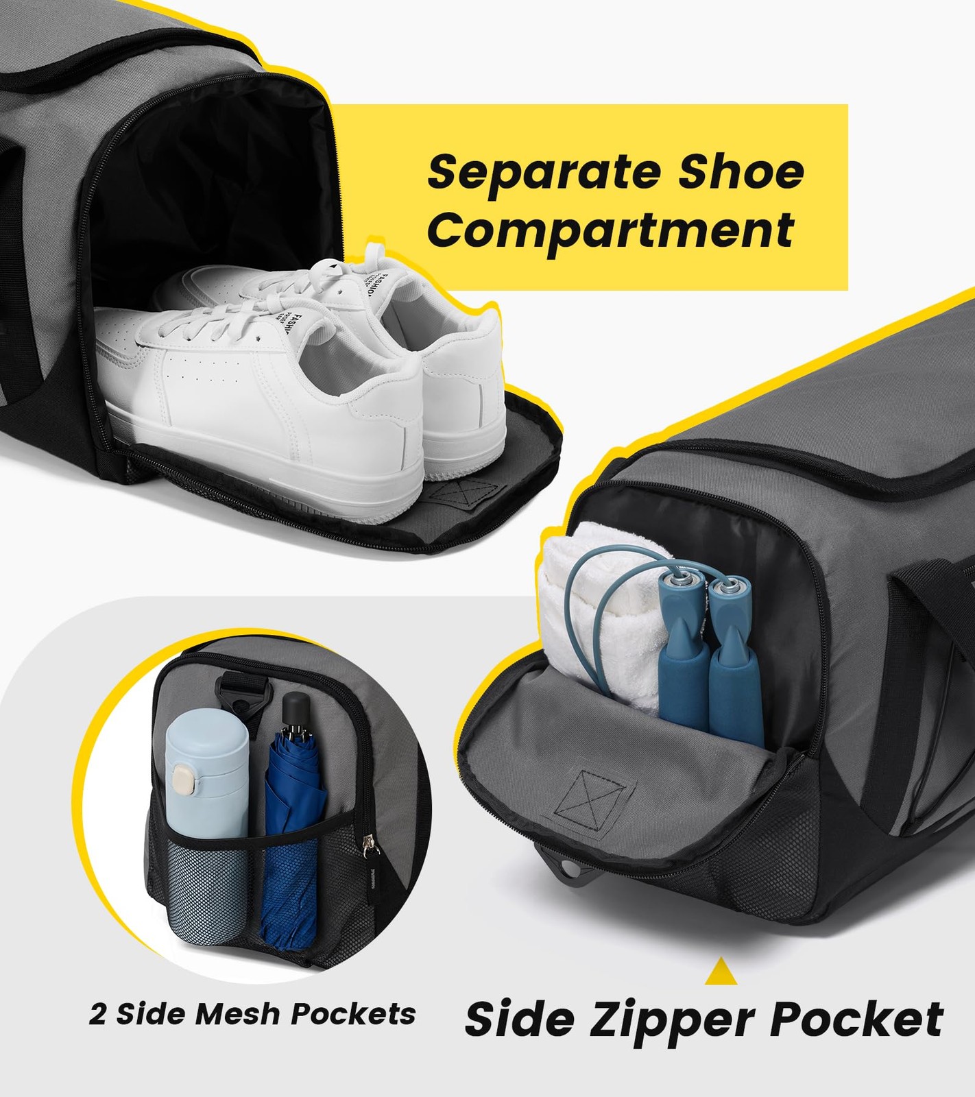 Vorspack Gym Bag for Men – 18 Inches Duffle Bag for Travel Duffel Bag with Sh…