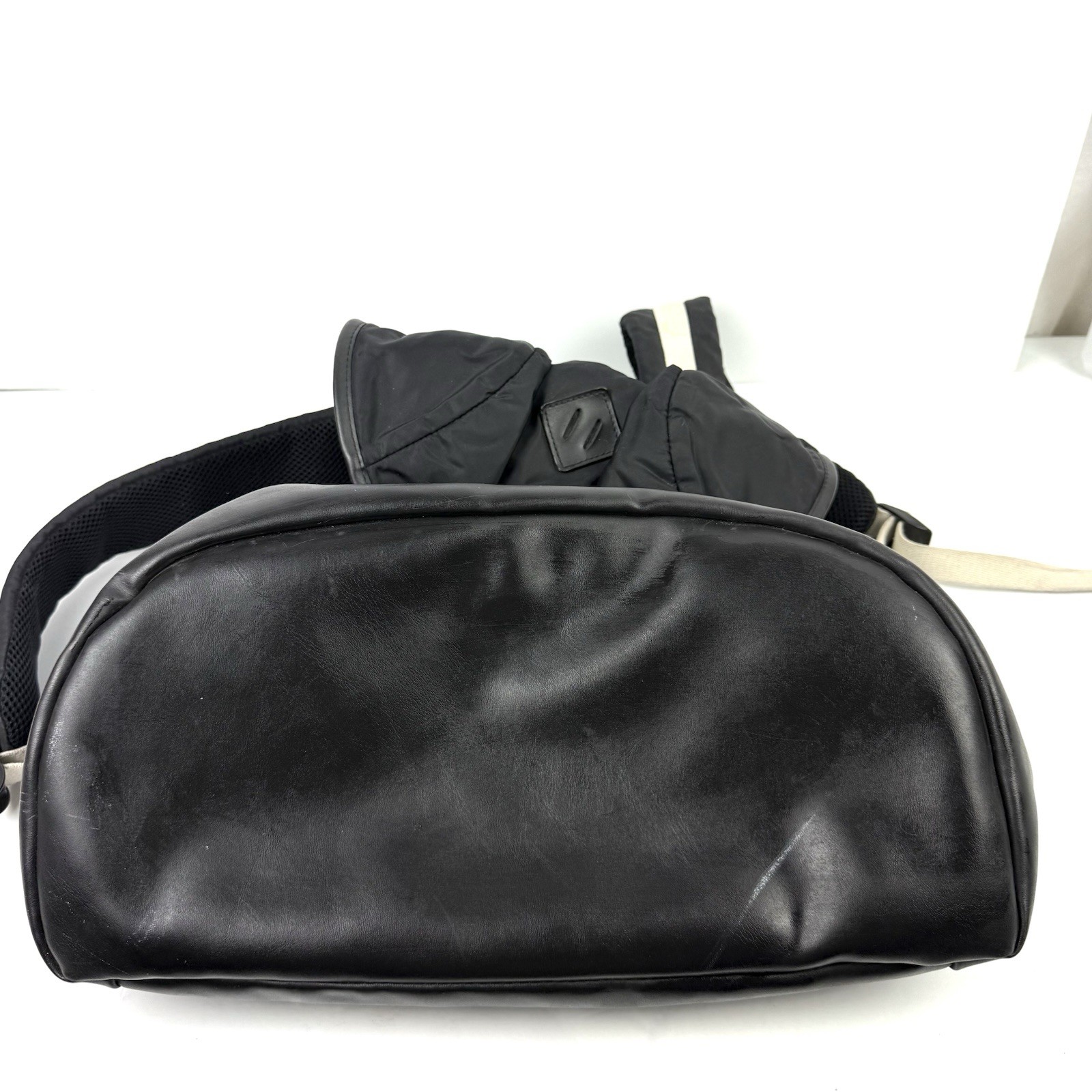 Lacoste Backpack Large Black Nylon Drawstring Rucksack Vintage READ