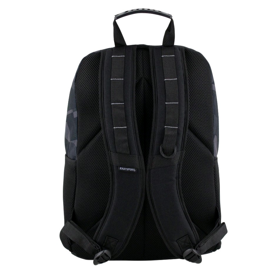 Eastsport Unisex Pro 19″ Backpack Expandable Recycled Studio Geo Black Gray