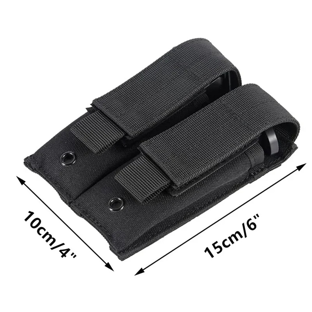 Outdoor Military Tactical Molle Double Magazine Nylon Pistol Mag Bag Holder Tool