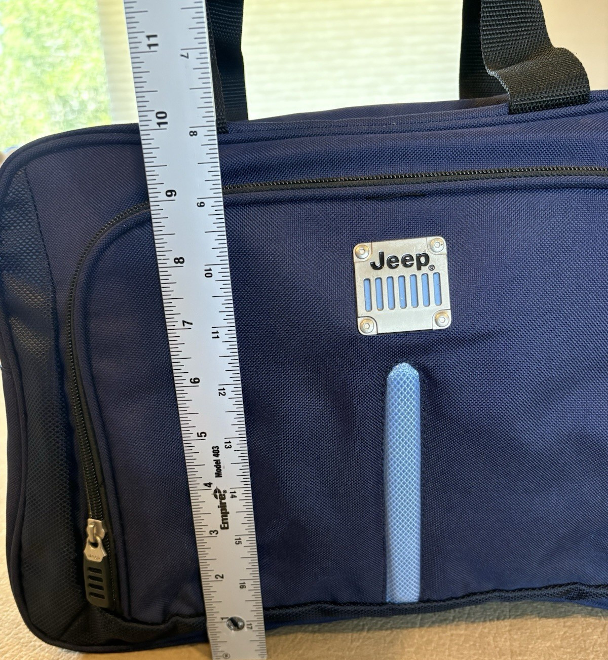 JEEP Authentic Blue Messenger Bag Carry On Travel Tote With Handle Strap