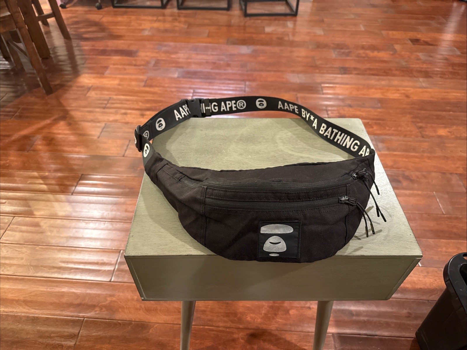 AAPE BY*A Bathing Ape BAPE Sling Bag Crossbody Fanny Black AUTHENTIC Banger Z10
