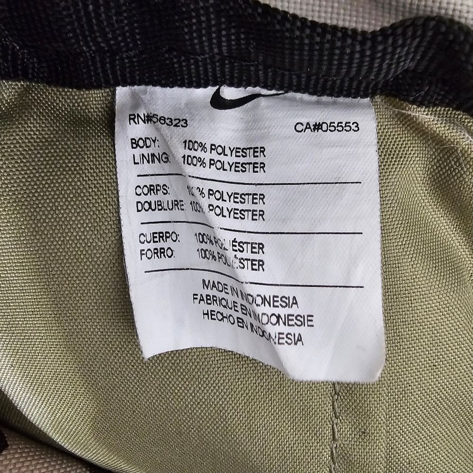 Nike BA5883 Camo Print Backpack – Tan Black White – Durable 100% Polyester