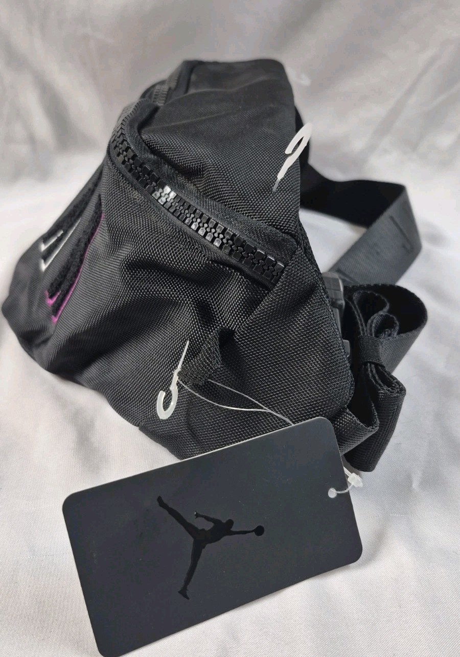 Nike Air Jordan Chenille Multicolor Crossbody Bag Fanny Pack Black Rainbow Logo