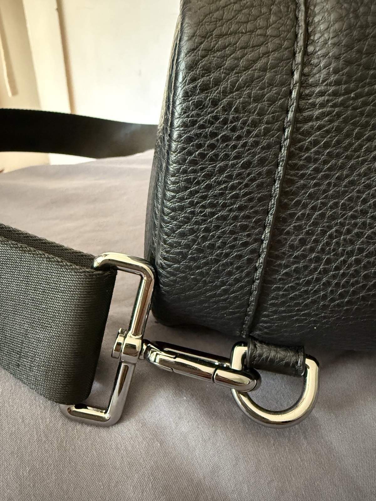 Michael Kors Black Sling Backpack Zip Closure Adjustable Strap Lined Pockets