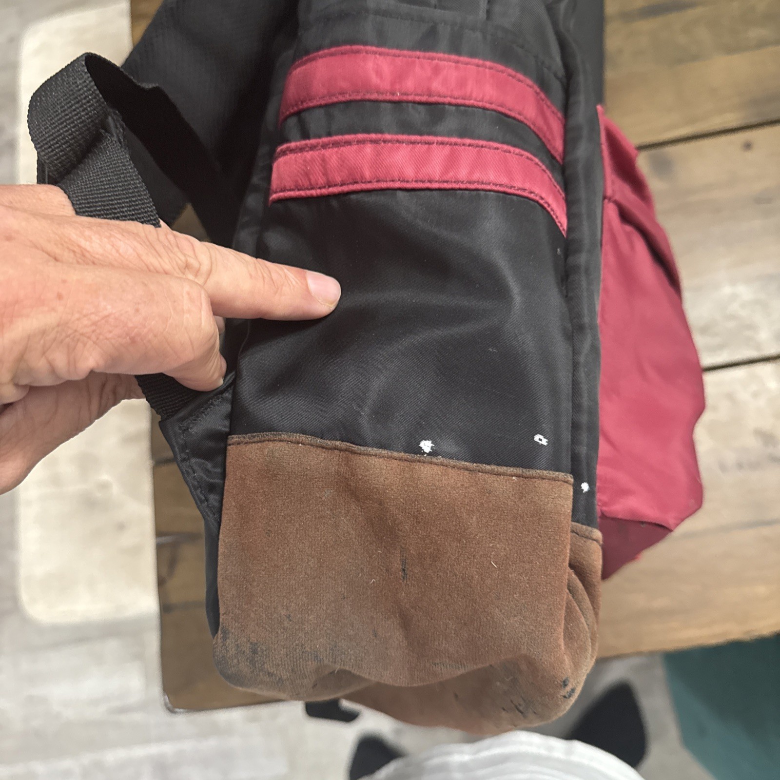 Supreme Spain Backpack Black and White Maroon