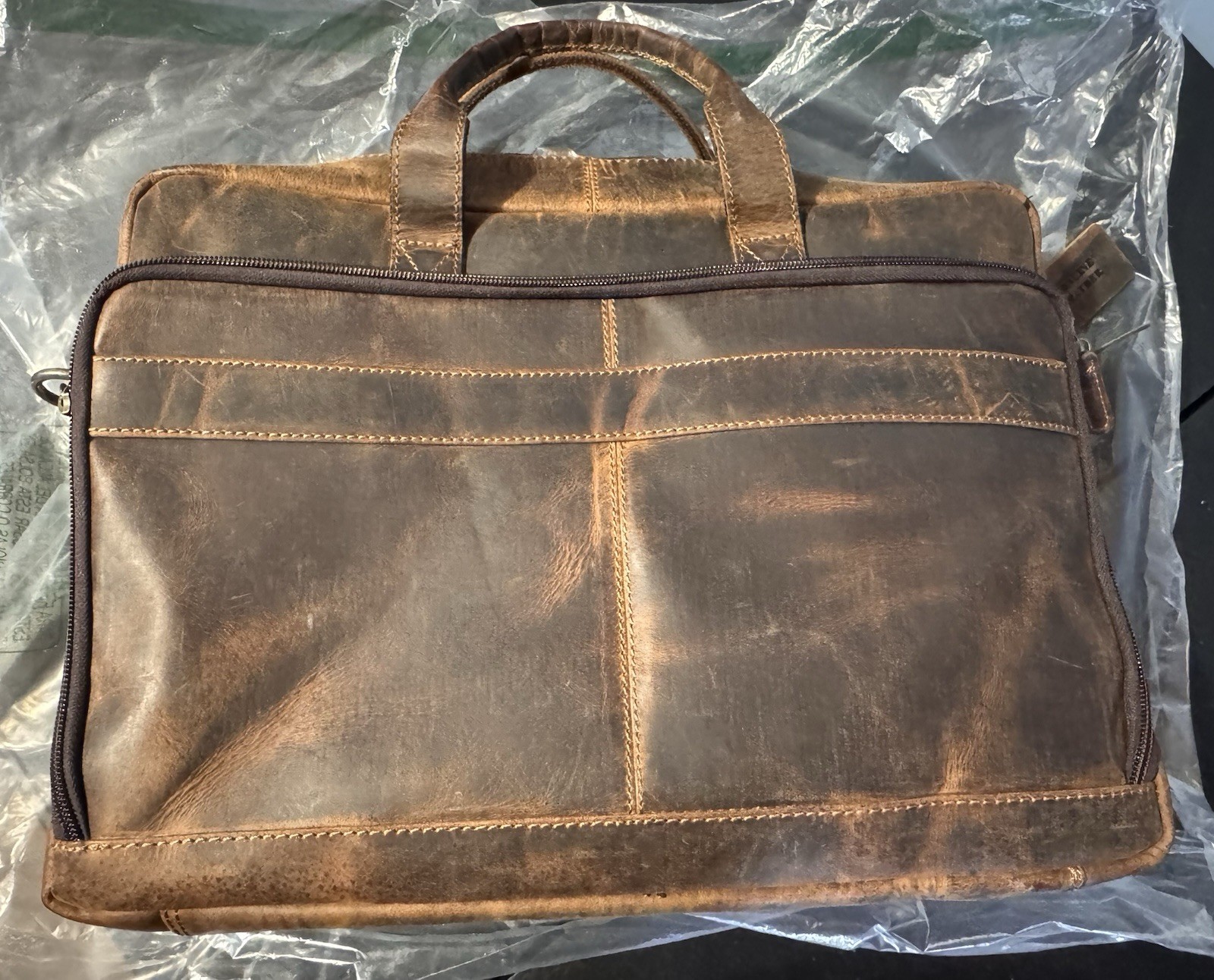 KomalC 16 Inch Leather briefcases Laptop Messenger Bags for Men and Women 