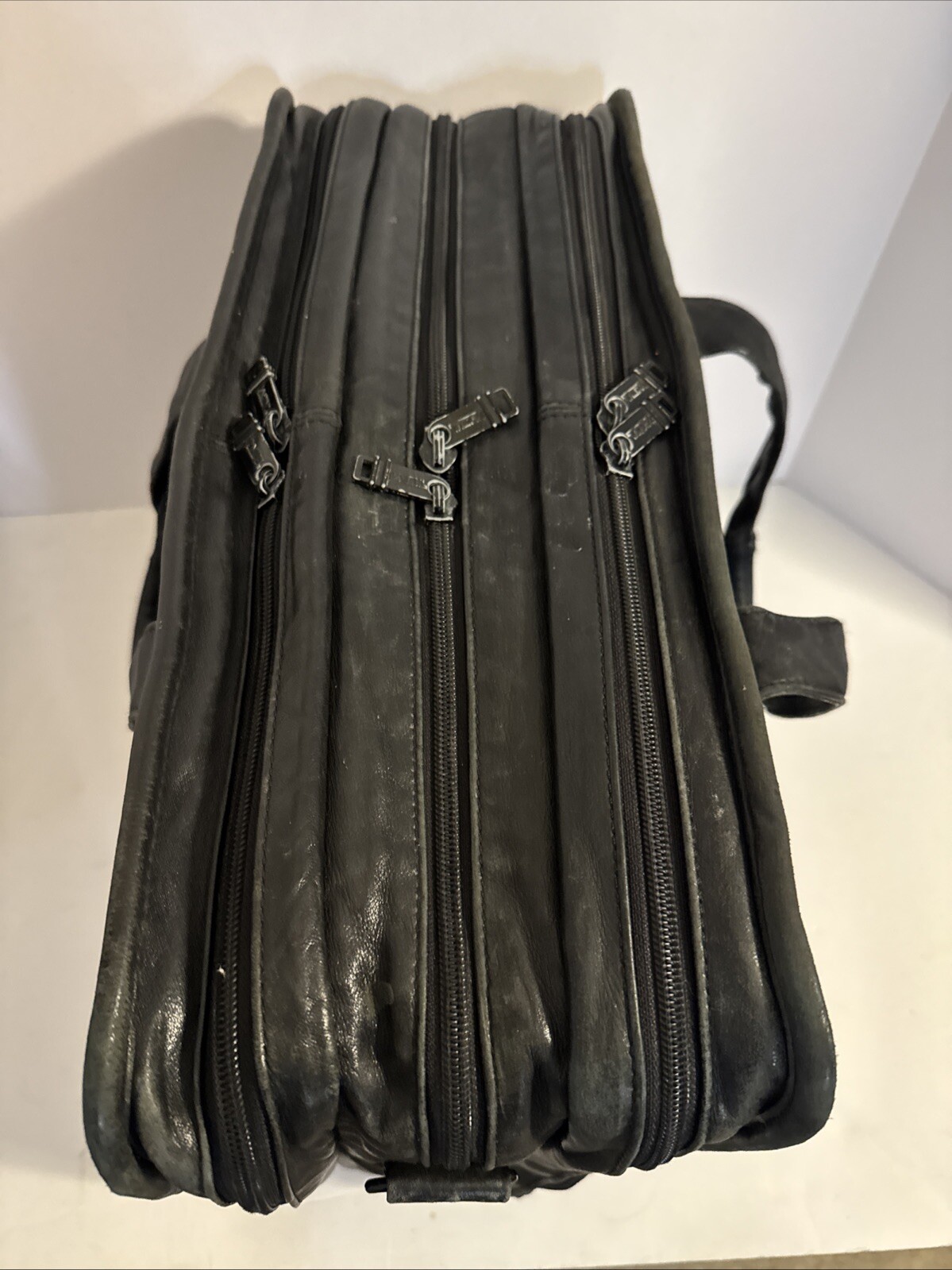Tumi Alpha Series Black Napa Leather Expandable Briefcase 9674D3