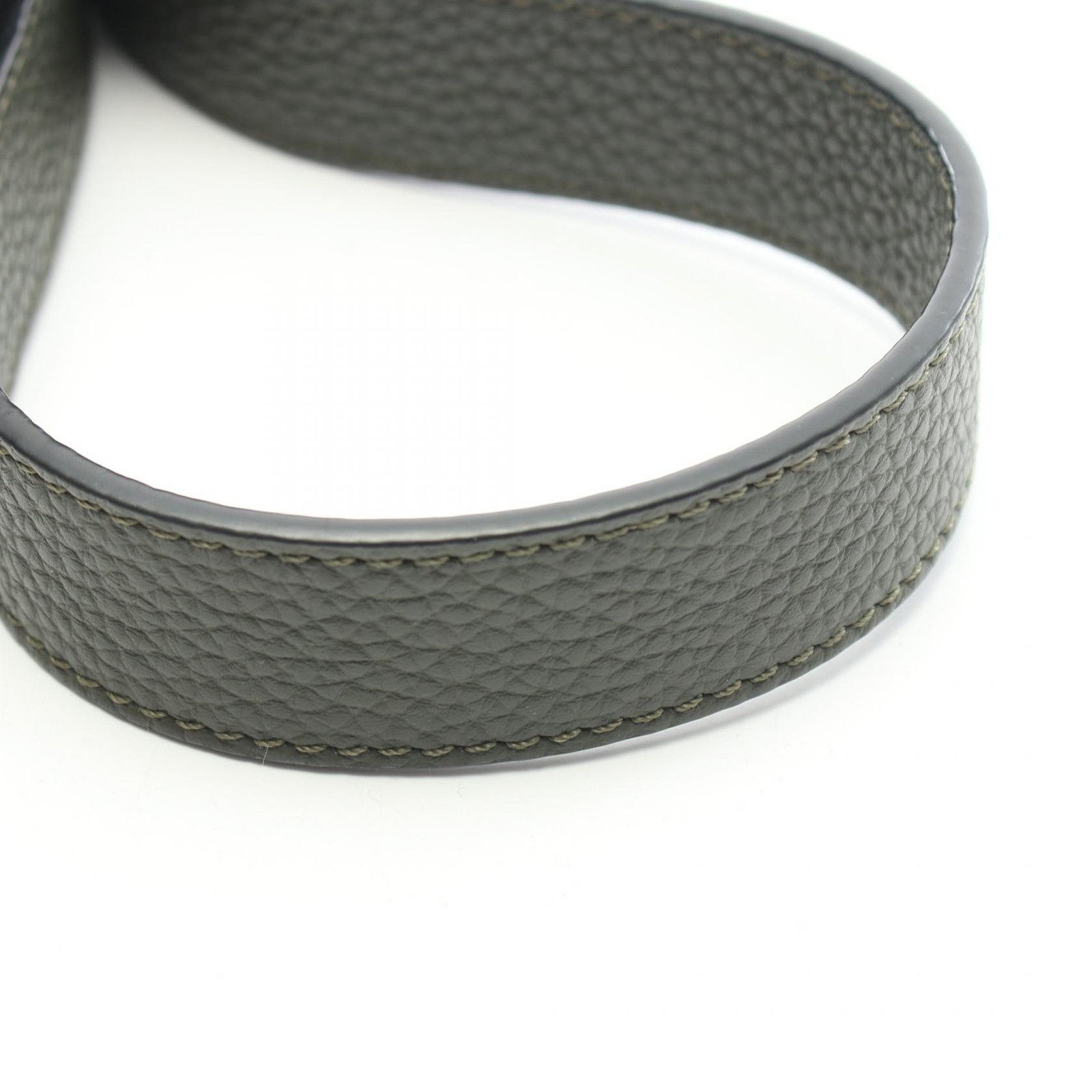LOEWE Brand Vertical T-Pocket Waist bum belt bag C500P02X02 leather Khaki Used