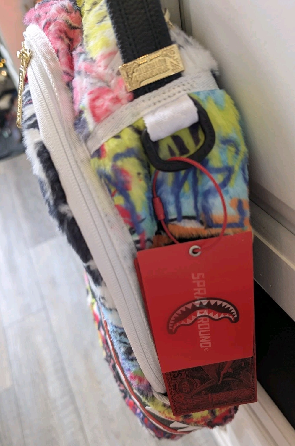 Sprayground Multi Color Shark In Paris Backpack Book Bag Limited Edition NWT