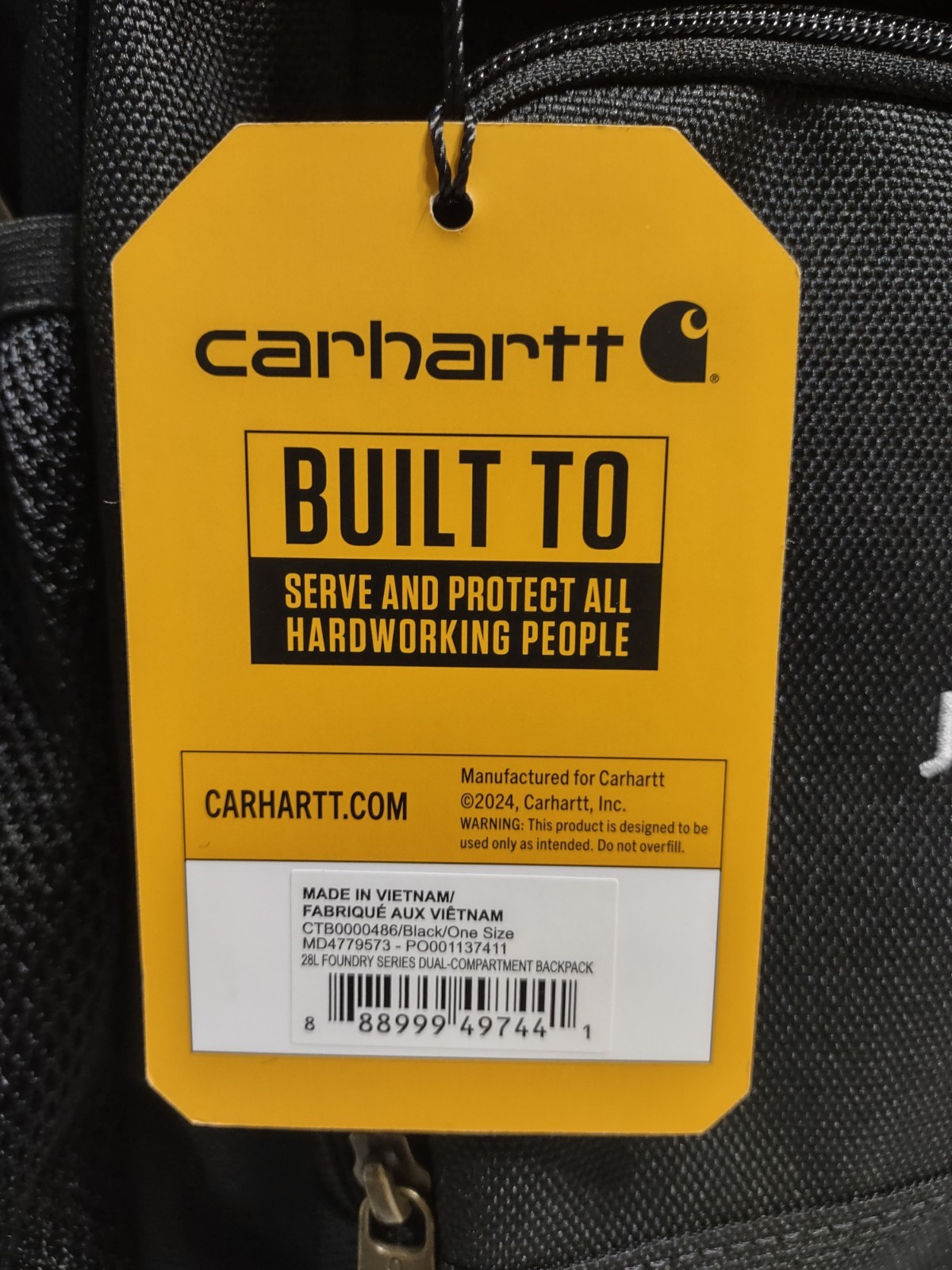NWT Carhartt 28L Foundry Series Dual-Compartment Backpack W/Laptop Sleeve