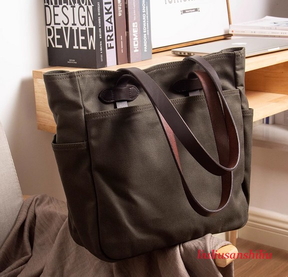 Waxed Canvas Waterproof 70260 Tote Bag Size 45*33*12cm Shoulder Handbag