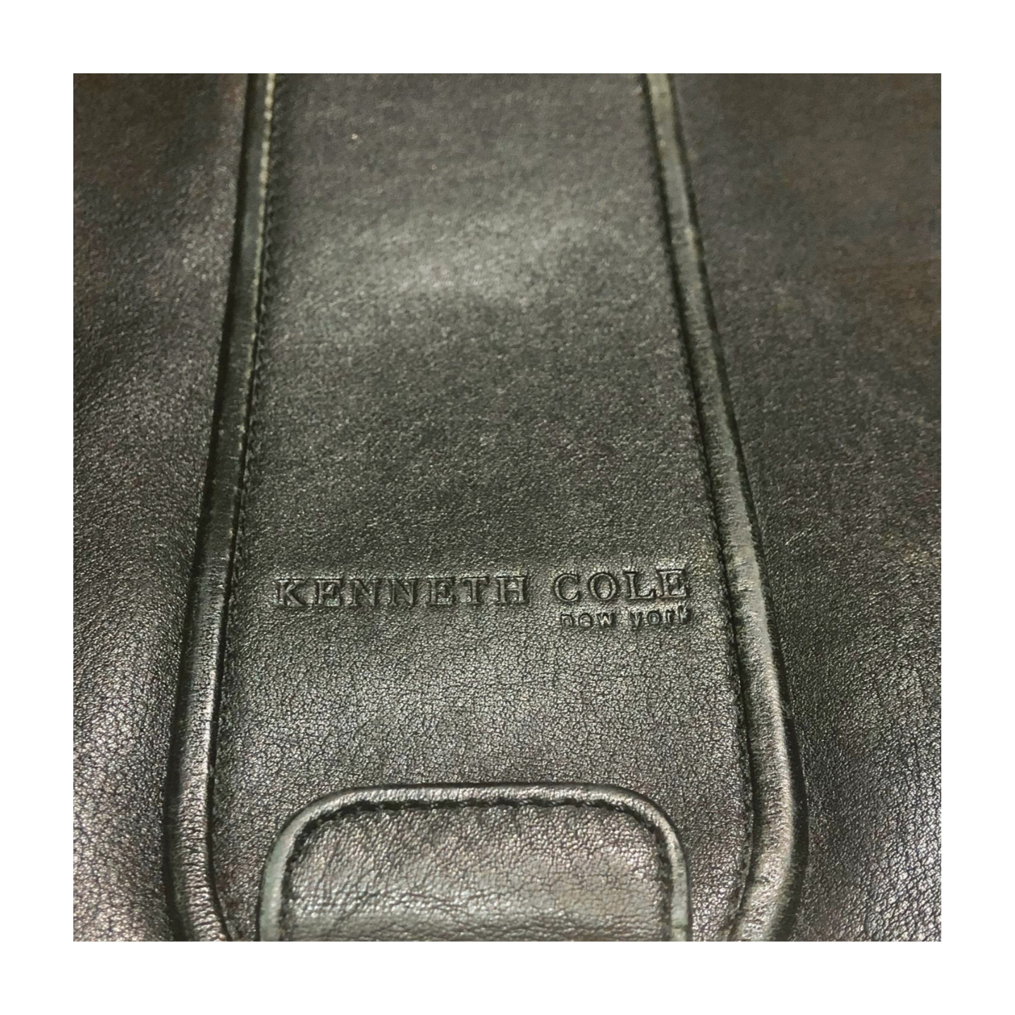 Kenneth Cole Briefcase Leather The Parent Flap Black Messenger Bag Rare Vintage