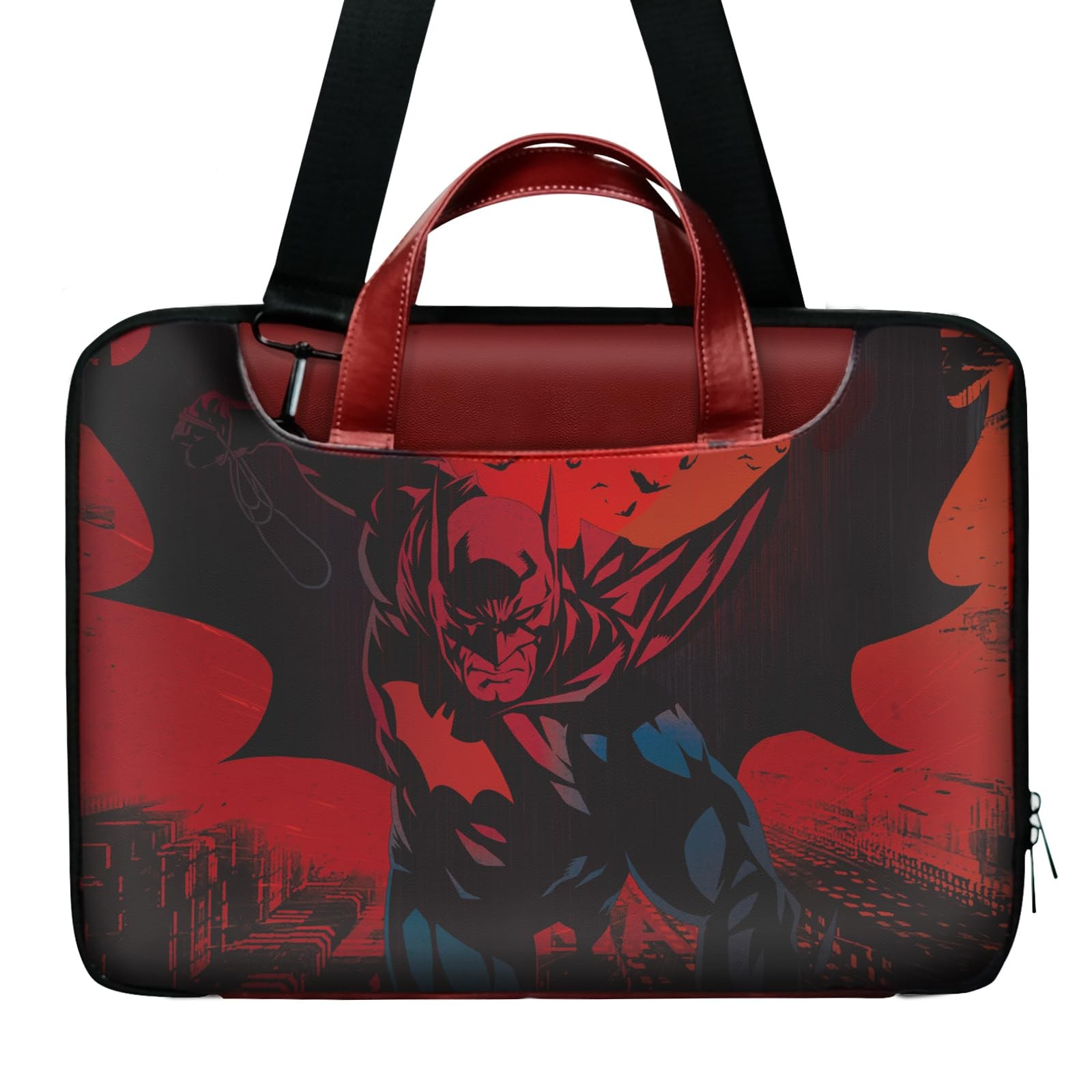 Batman Laptop Case, Superhero Red Computer Medium to Large, and Black