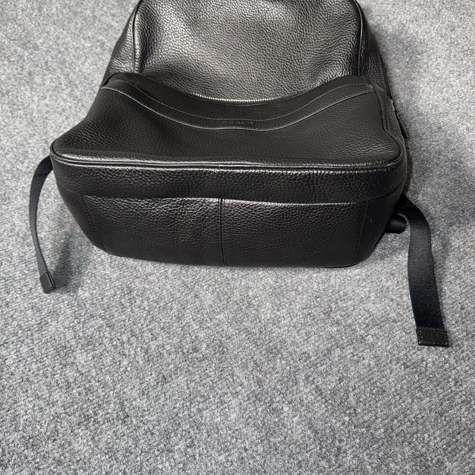 Coach Black Gotham Backpack Black Polished Pebble Leather Calf Trim Zip Pocket