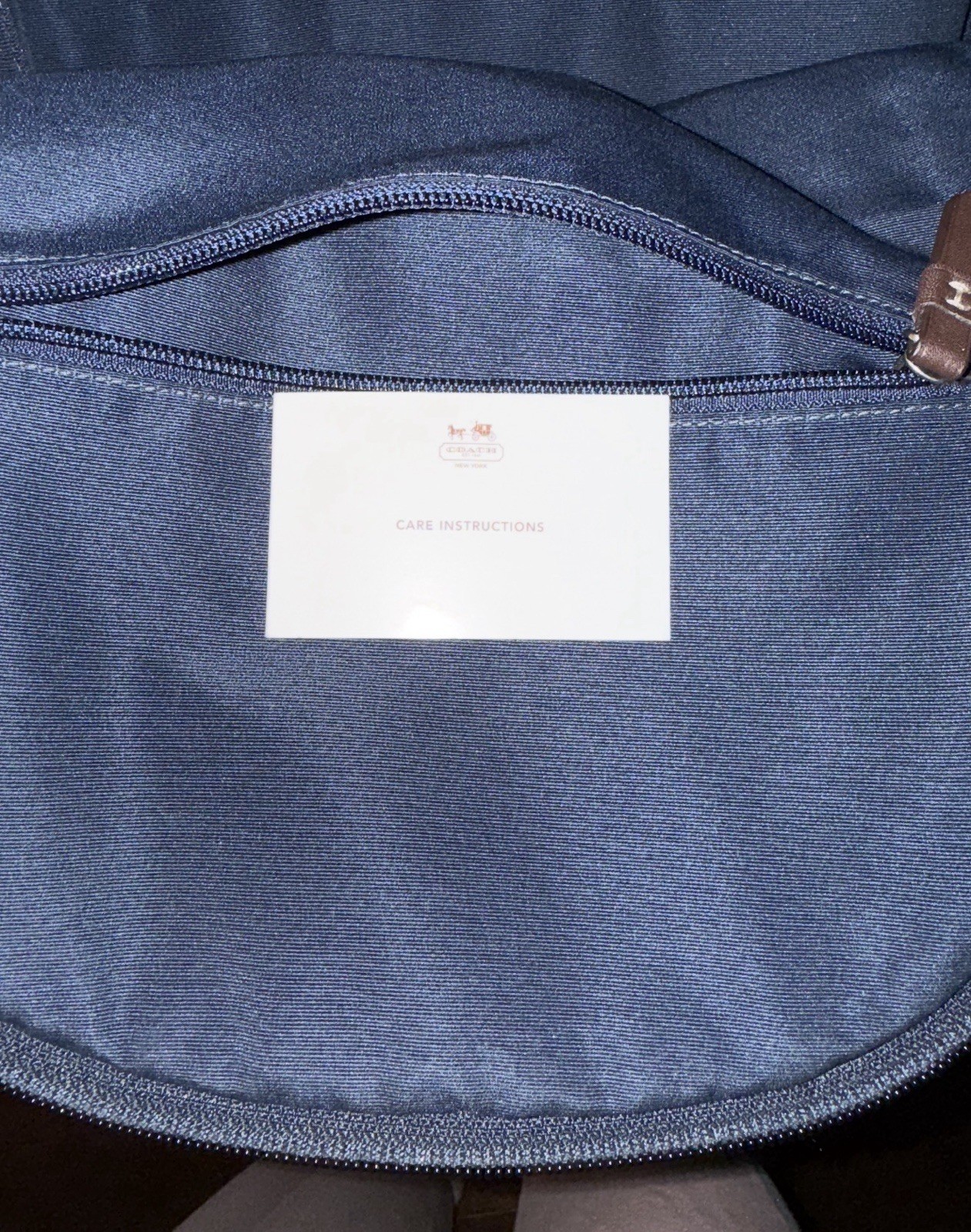 Coach Colorblock Backpack Navy Red Brown Zip Pockets Adjustable Straps Men