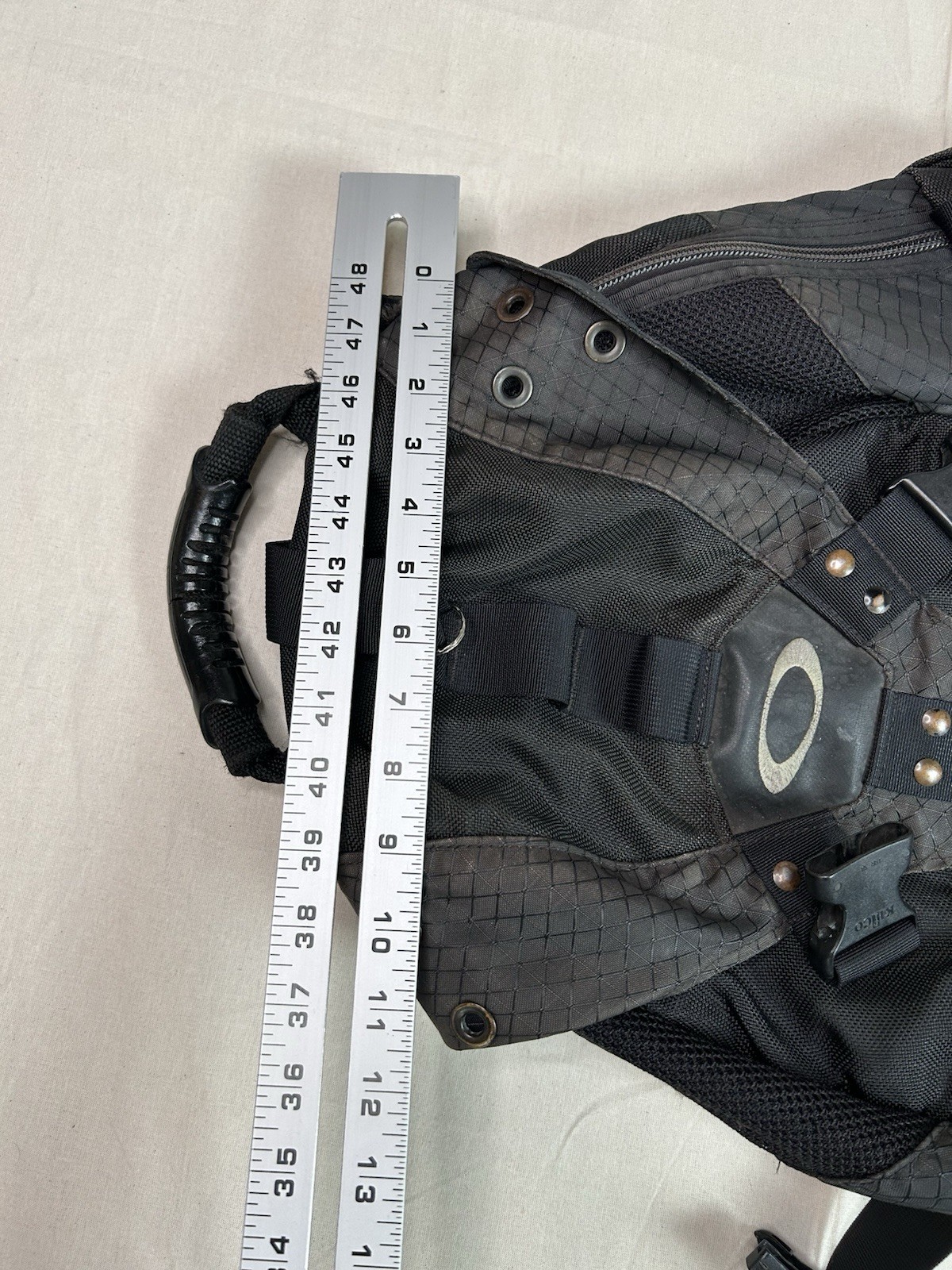 Vintage 90s Early OAKLEY Icon Backpack Black Gorpcore READ WORN