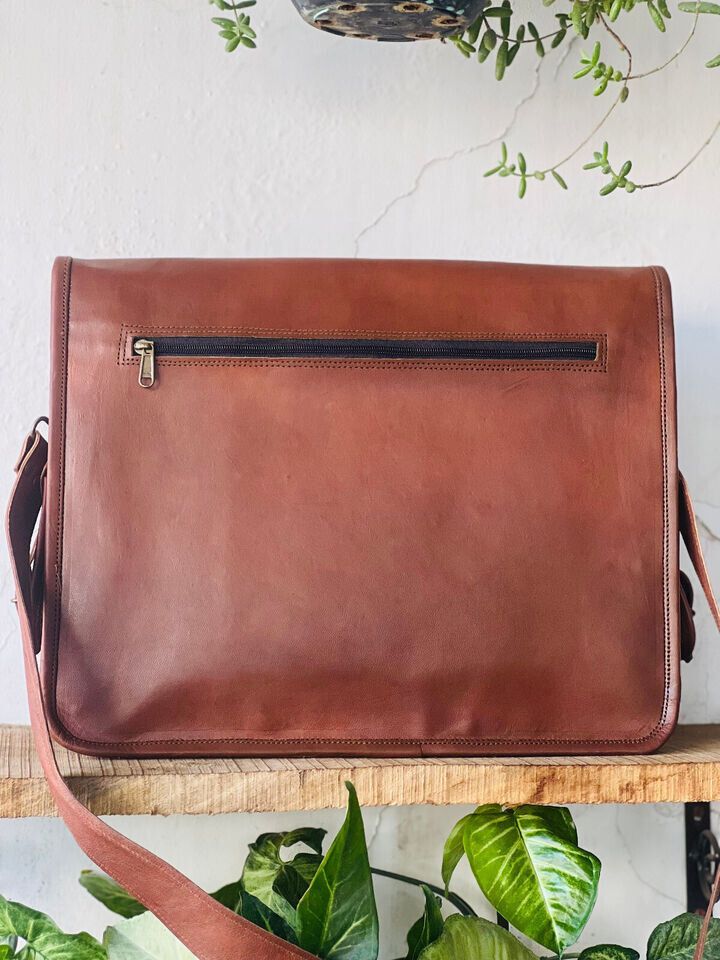 Eco friendly Bag Goat Leather Briefcase Shoulder Genuine