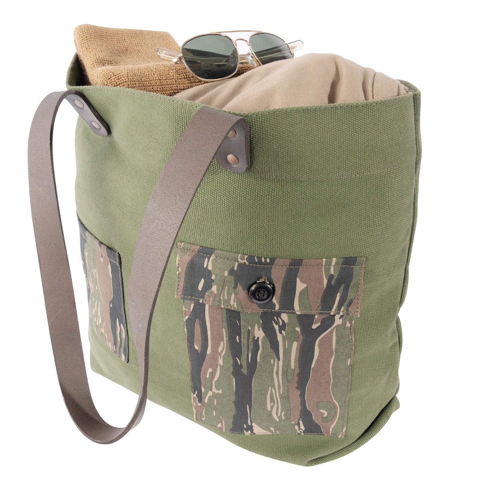 Rothco 24920: Camo Canvas Tote Bag One Size, Olive