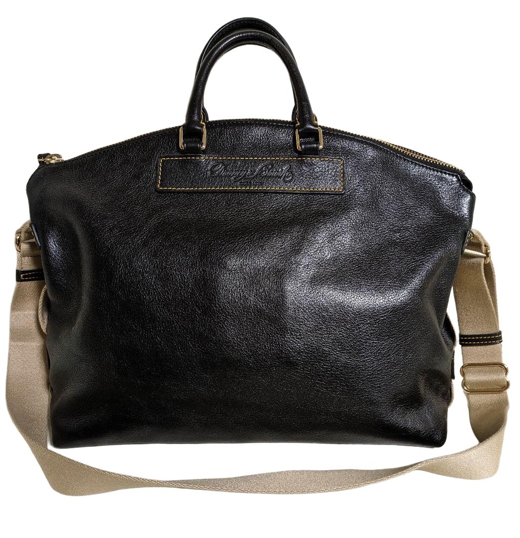 Dooney & Bourke Black Leather 2-Way Tote Shoulder Bag 17x12x6 Inches