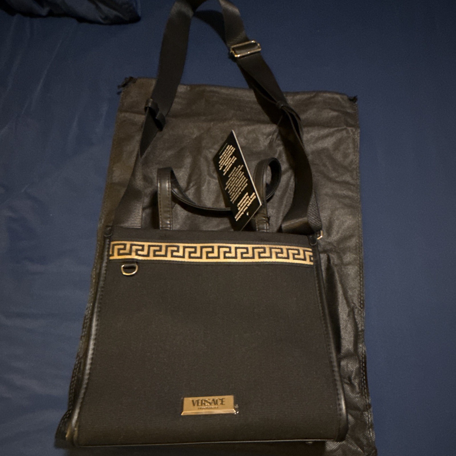 Versace Fragrances Limited Edition Canvas Tote bag Zip Closure Adjustable Strap,