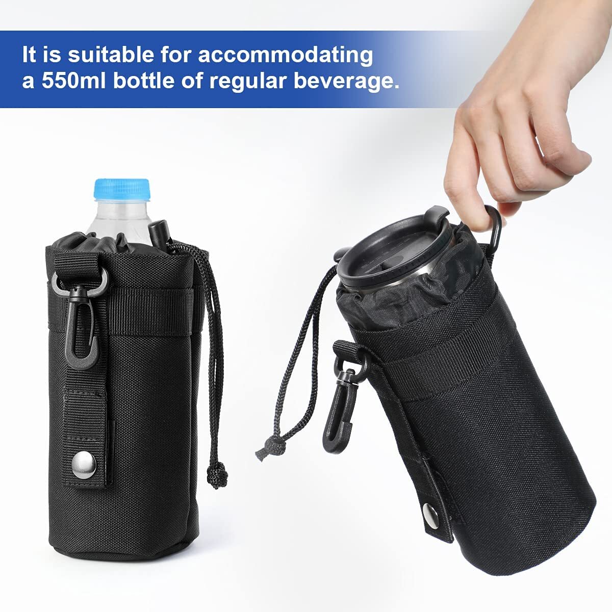 Tactical Molle Nylon Water Bottle Pouch Holder for Outdoor Travel Kit Kettle Bag