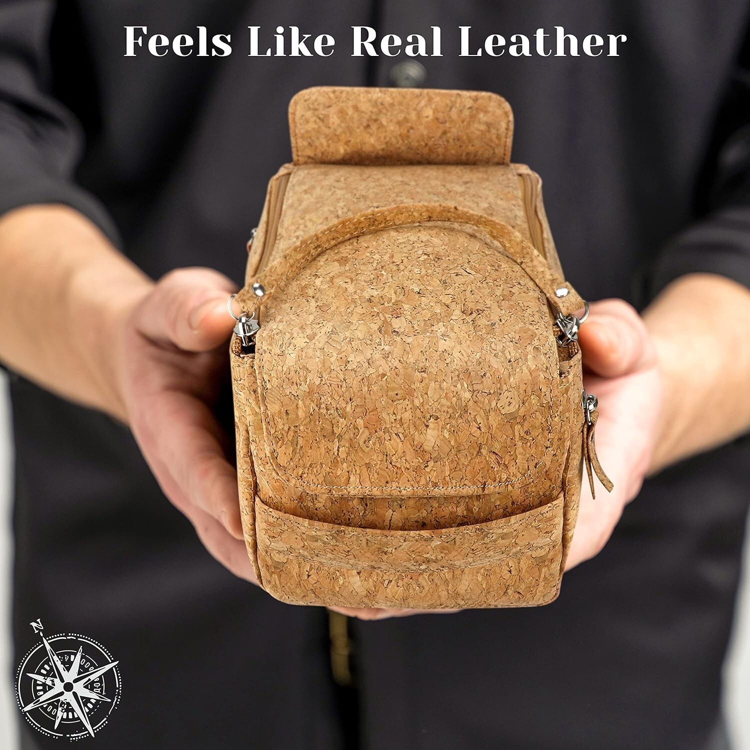 Denali Premium Cork Leather Compact Toiletry Bag.. Kit for Men..B3 – 1