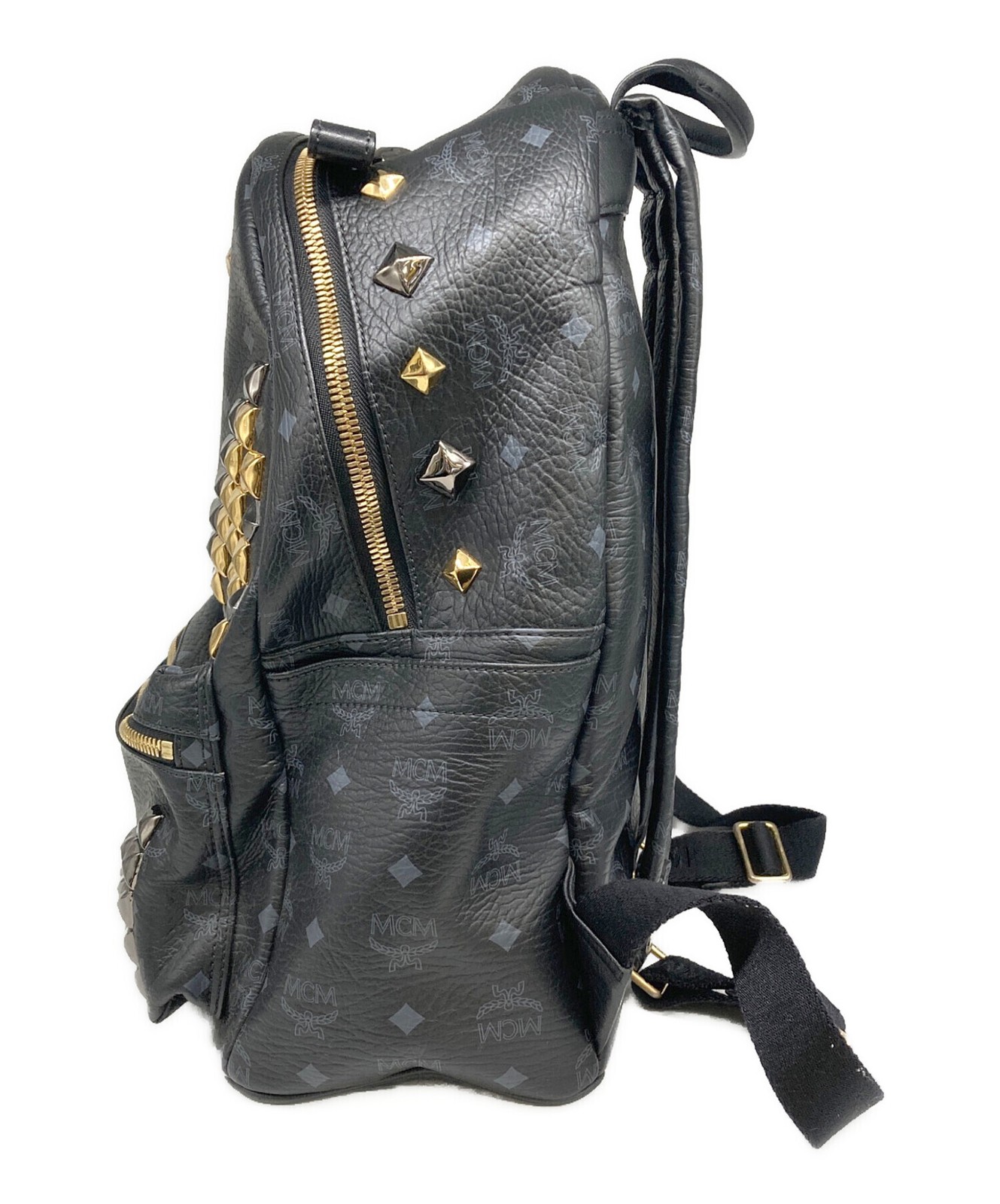 MCM Mens Black Studded Logo Backpack MMK3AVE18BK001 Korea 42cm 40cm 14cm