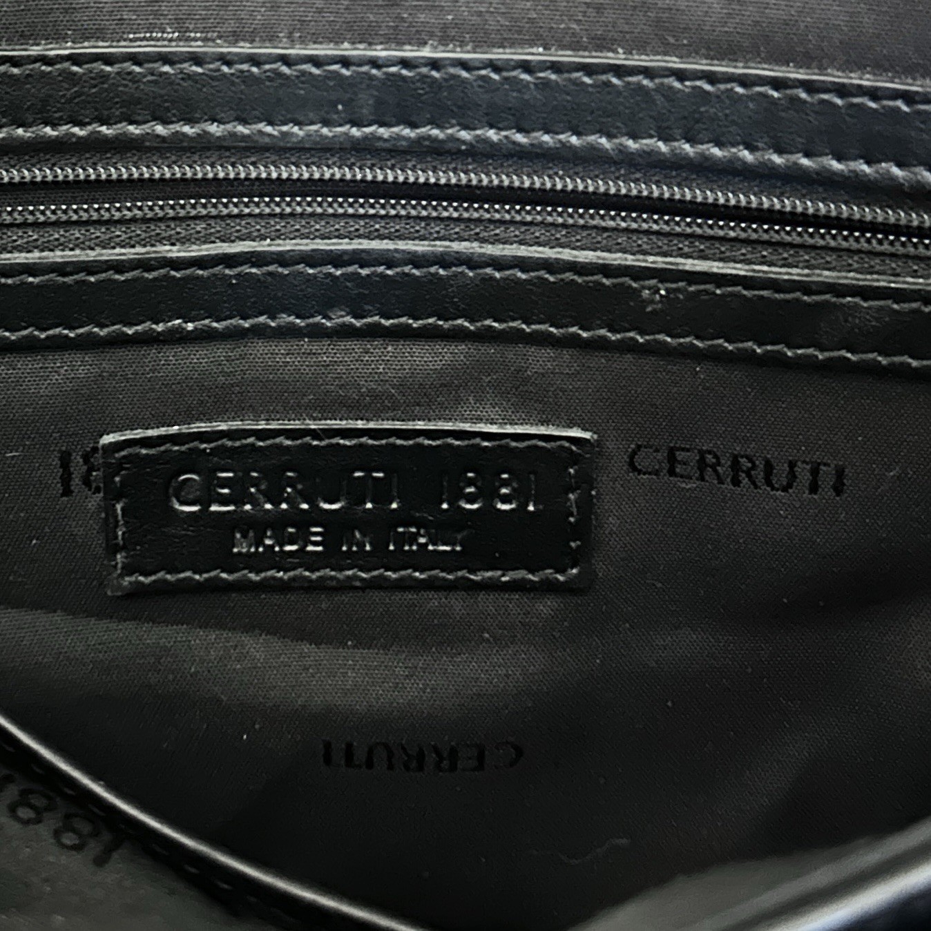 Cerruti 1881 Made Italy Monogram Leather Messenger Bag Briefcase Magnetic Flap