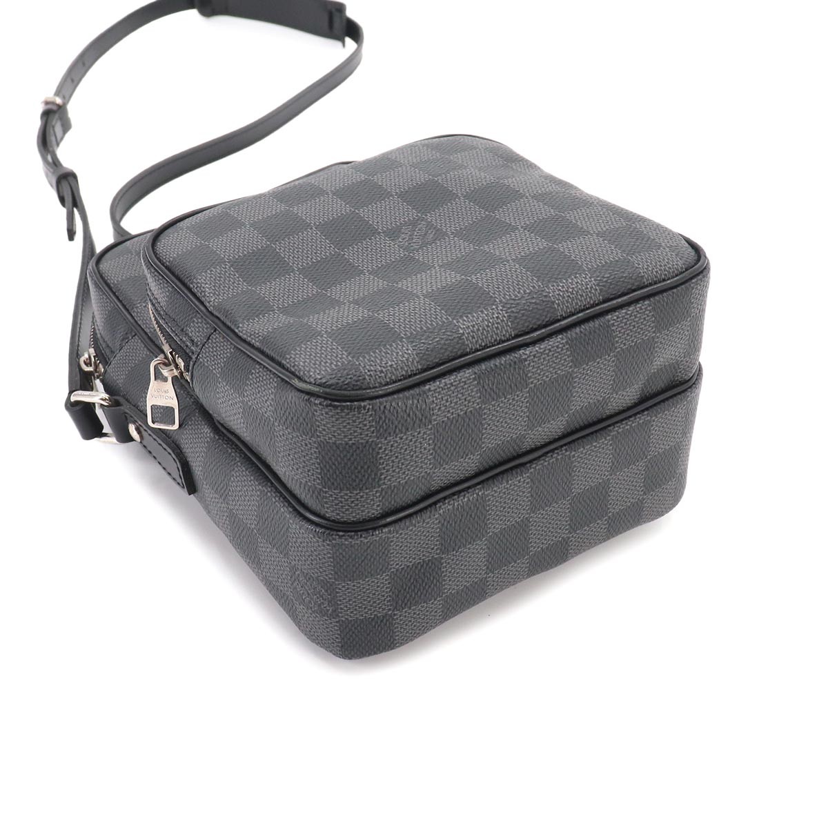 LOUIS VUITTON Damier Graphite Rem Shoulder Bag Black Gray N41446 Purse 90333842