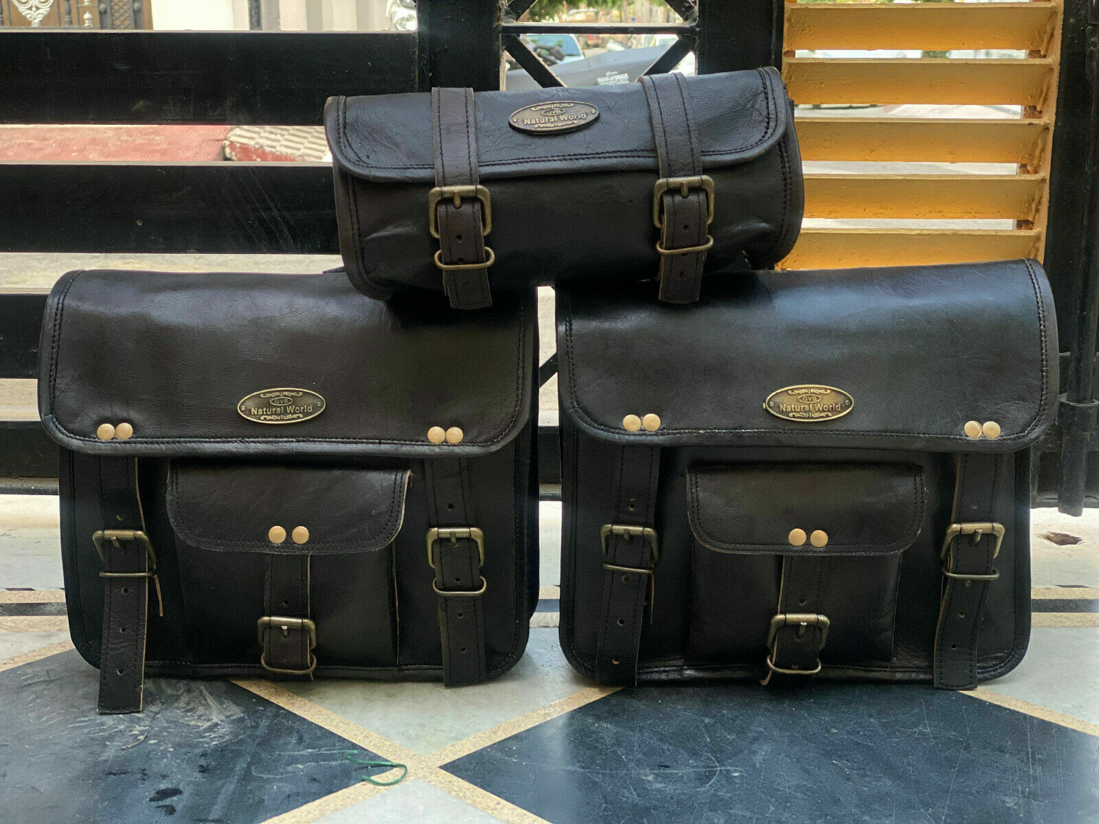 Bags Saddlebag Luggage Bag For Sportster Retro Fashion Leather Motorcycle Saddle
