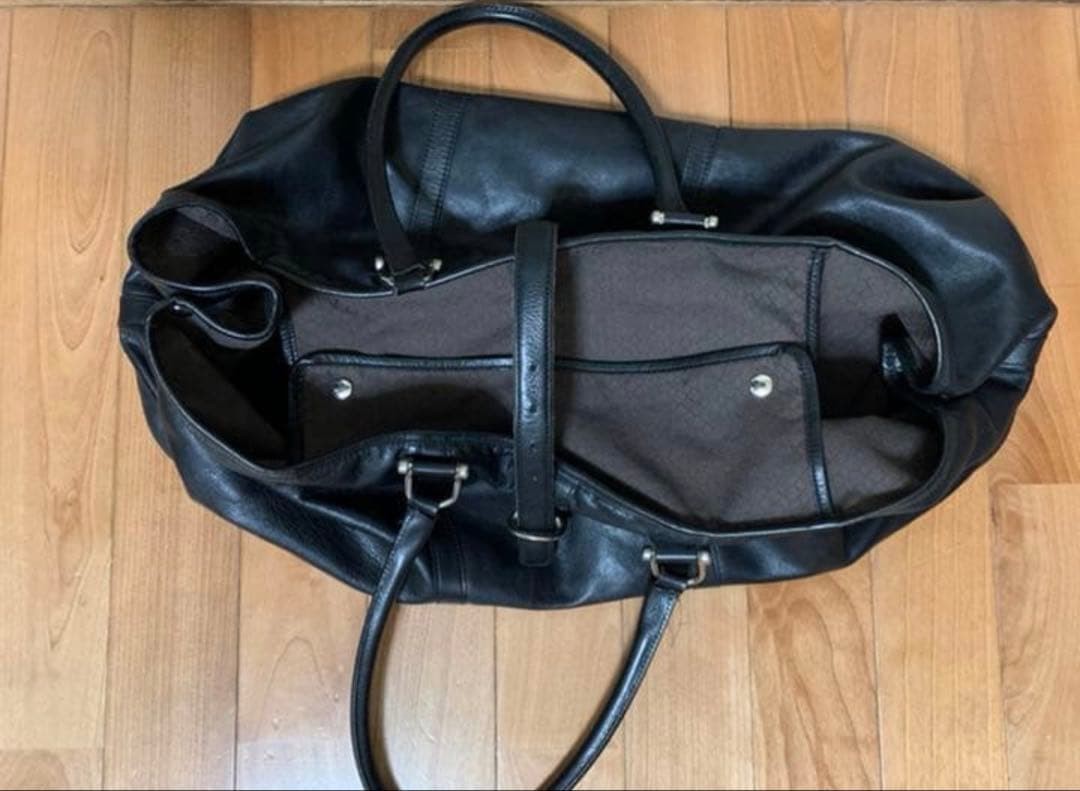 Wild Swans Large Black Tote Bag 62x28x21cm Used Japan