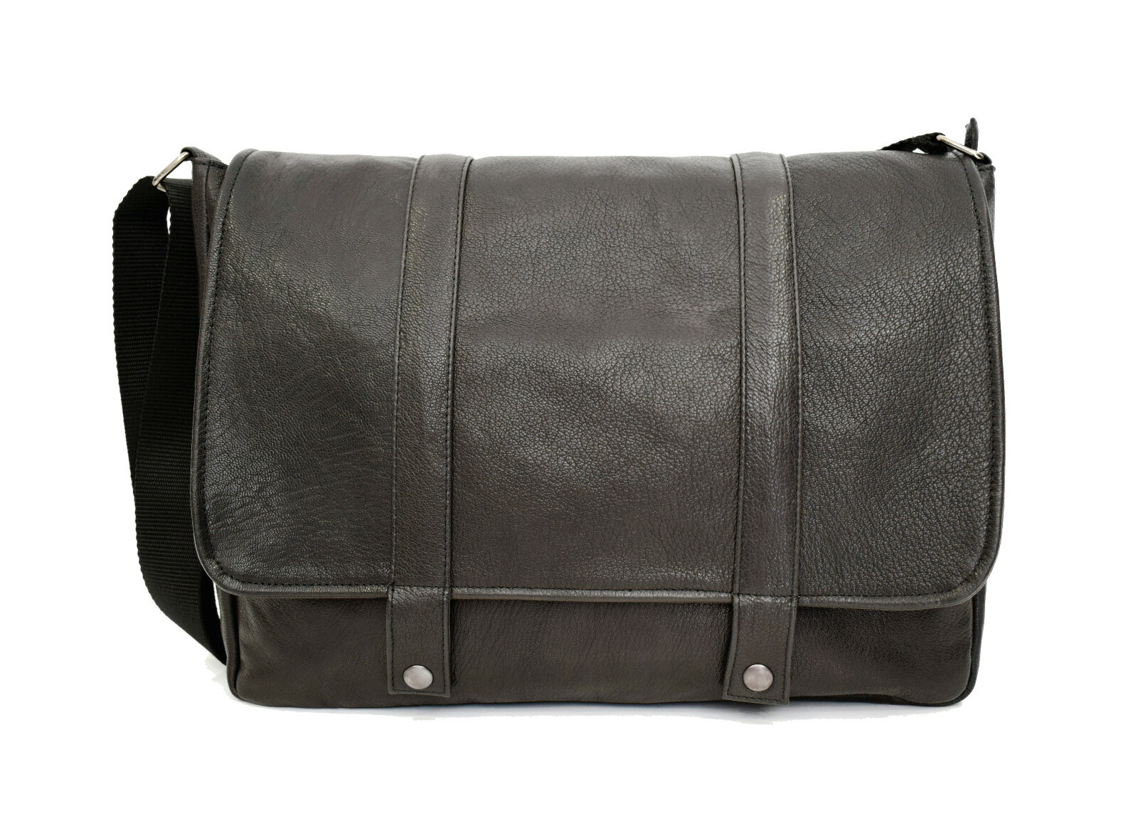 Men’s Real Leather Black Shoulder Bag Messenger Folder VIETRI LEATHER