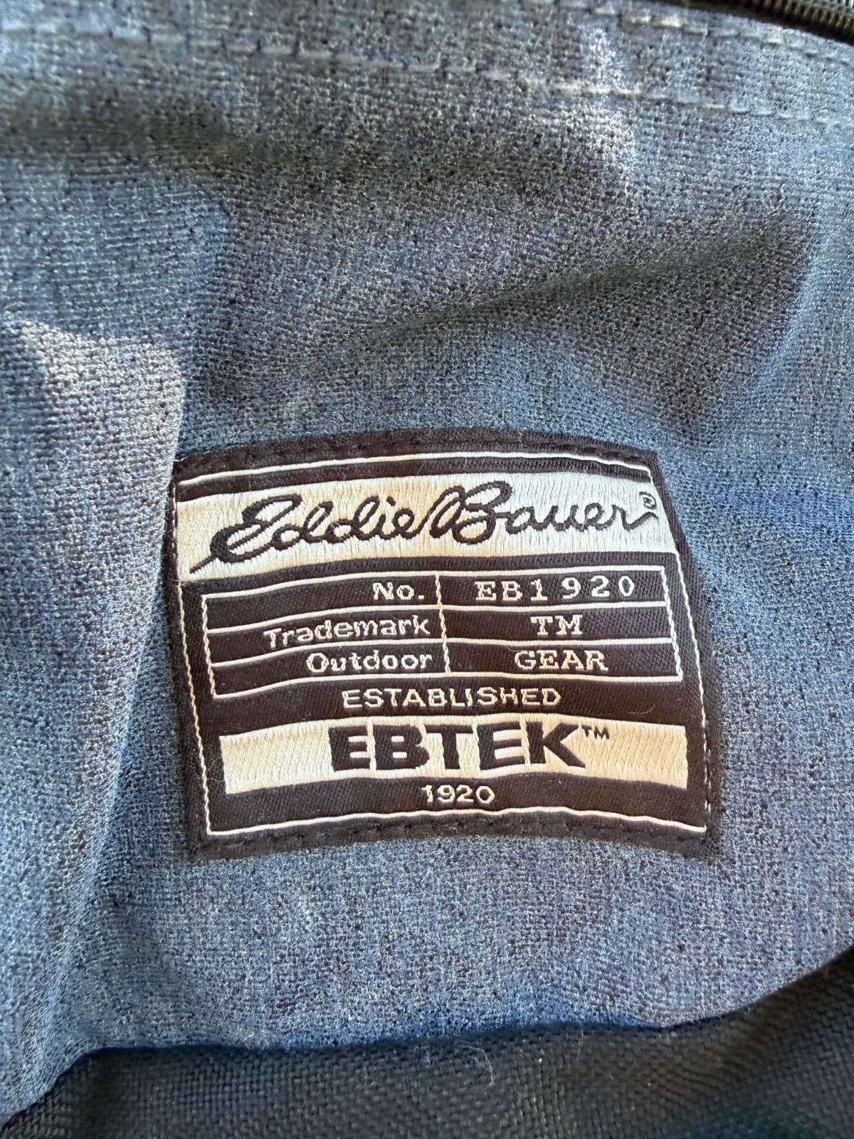 Eddie Bauer Backpack Ebtek 1920 Black & Blue Grey Vintage 06/1999 Clean Nice!