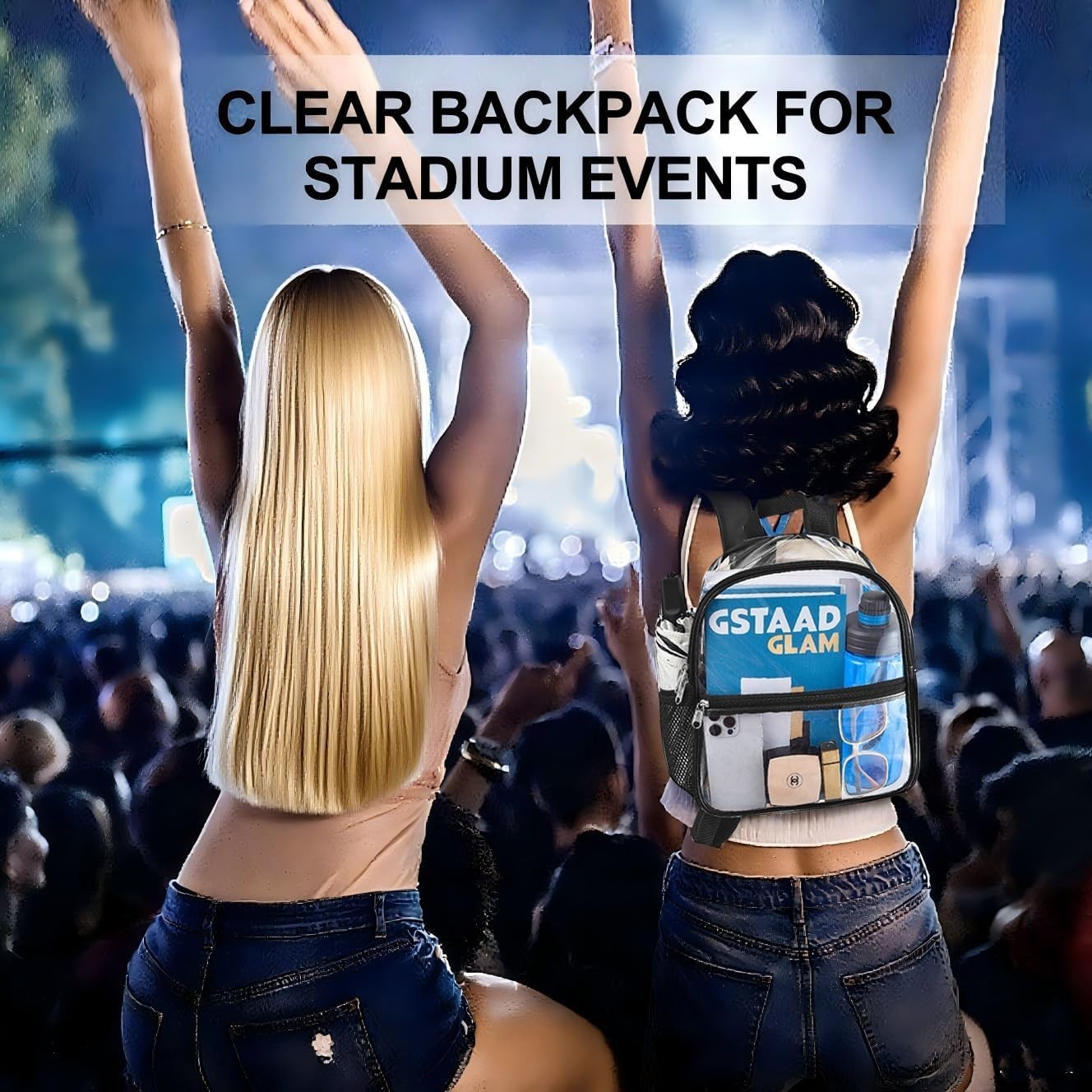 Clear Backpack for Stadium Events Clear Bag Small Stadium Backpack Waterproof…