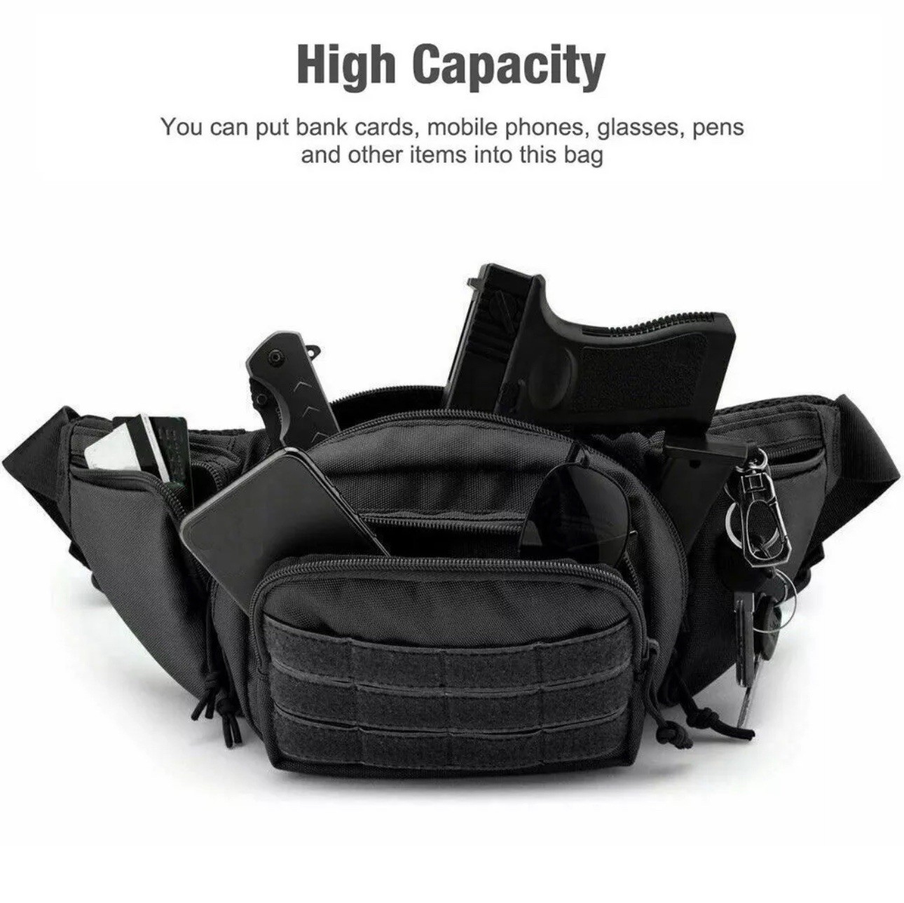 Concealed Carry Fanny Pack Holster Tactical Military Pistol Waist Pouch Gun Bag