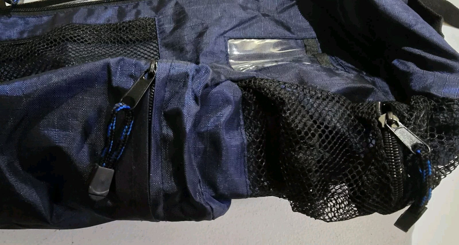 Multipocket Multi Zipper Shoulder Dufflebag With Handles Blue EUC Golf Sports