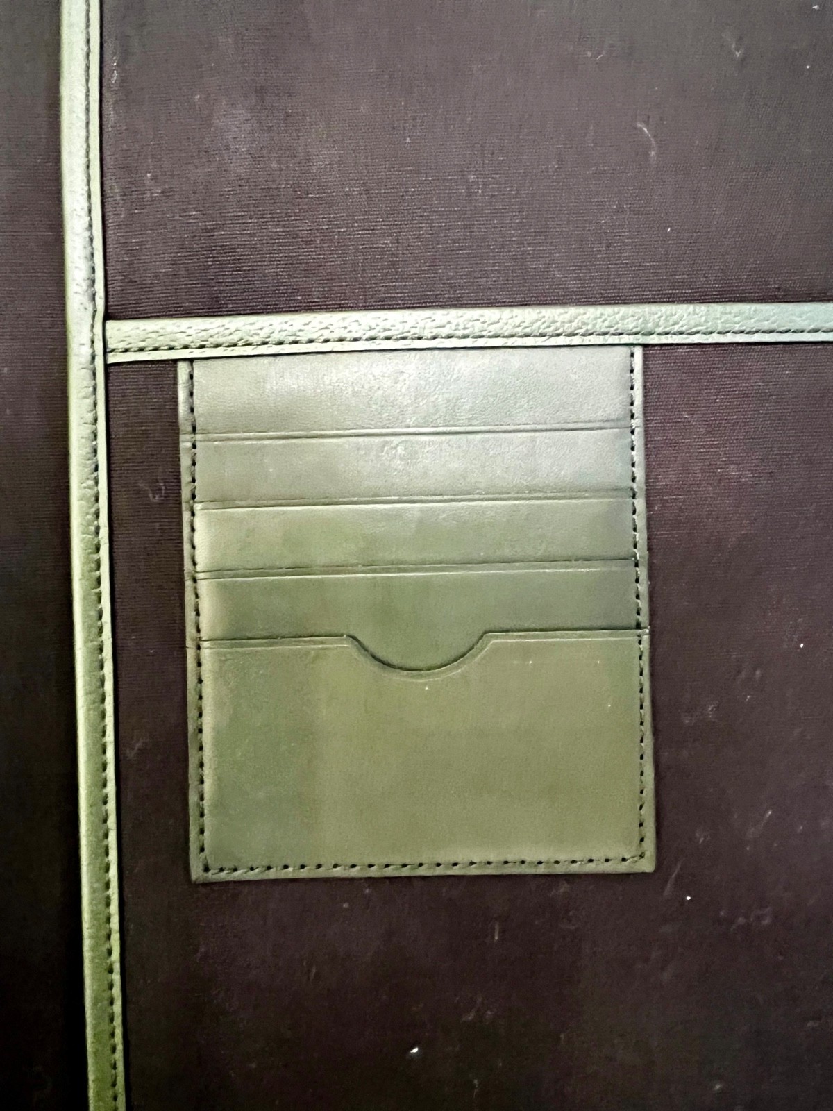 Jack Spade Hunter Green Leather Portfolio Zippered Around Case 14” x 10.5”