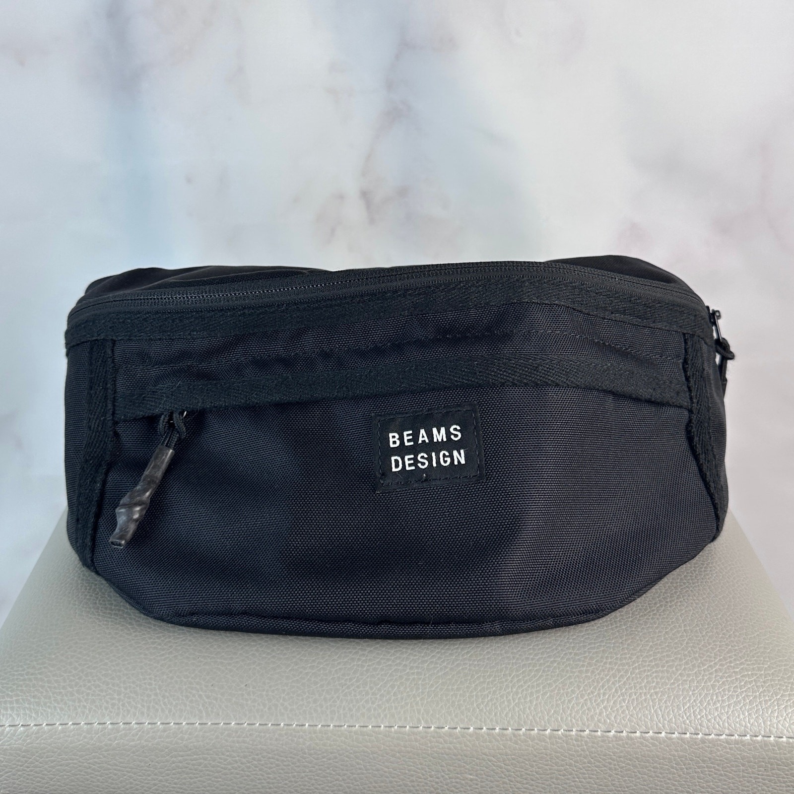 Beams Japan Fanny Pack Black Crossbody Japanese Streetwear Ripstop Zipper Pouch