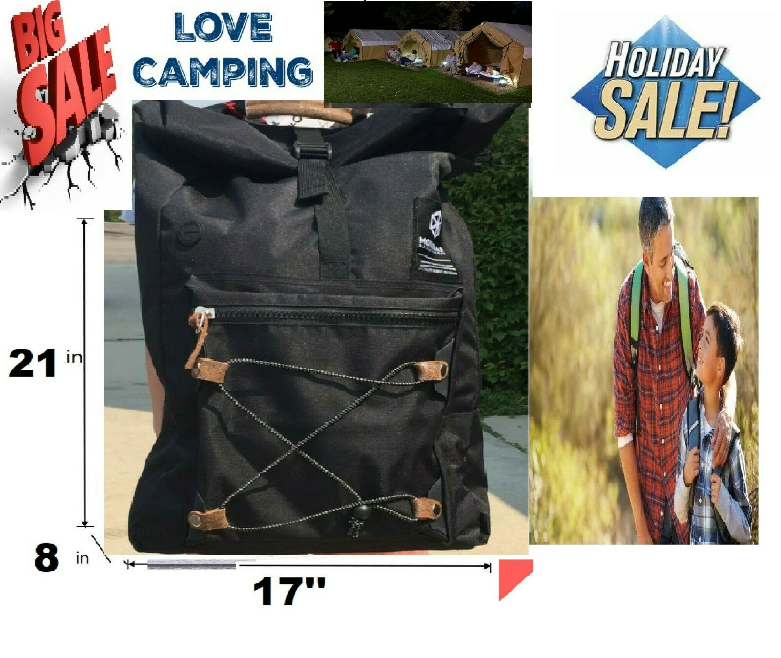 Clearance Sale BLACK backpack High School Travel Laptop Rucksack Zipper Bag NEW