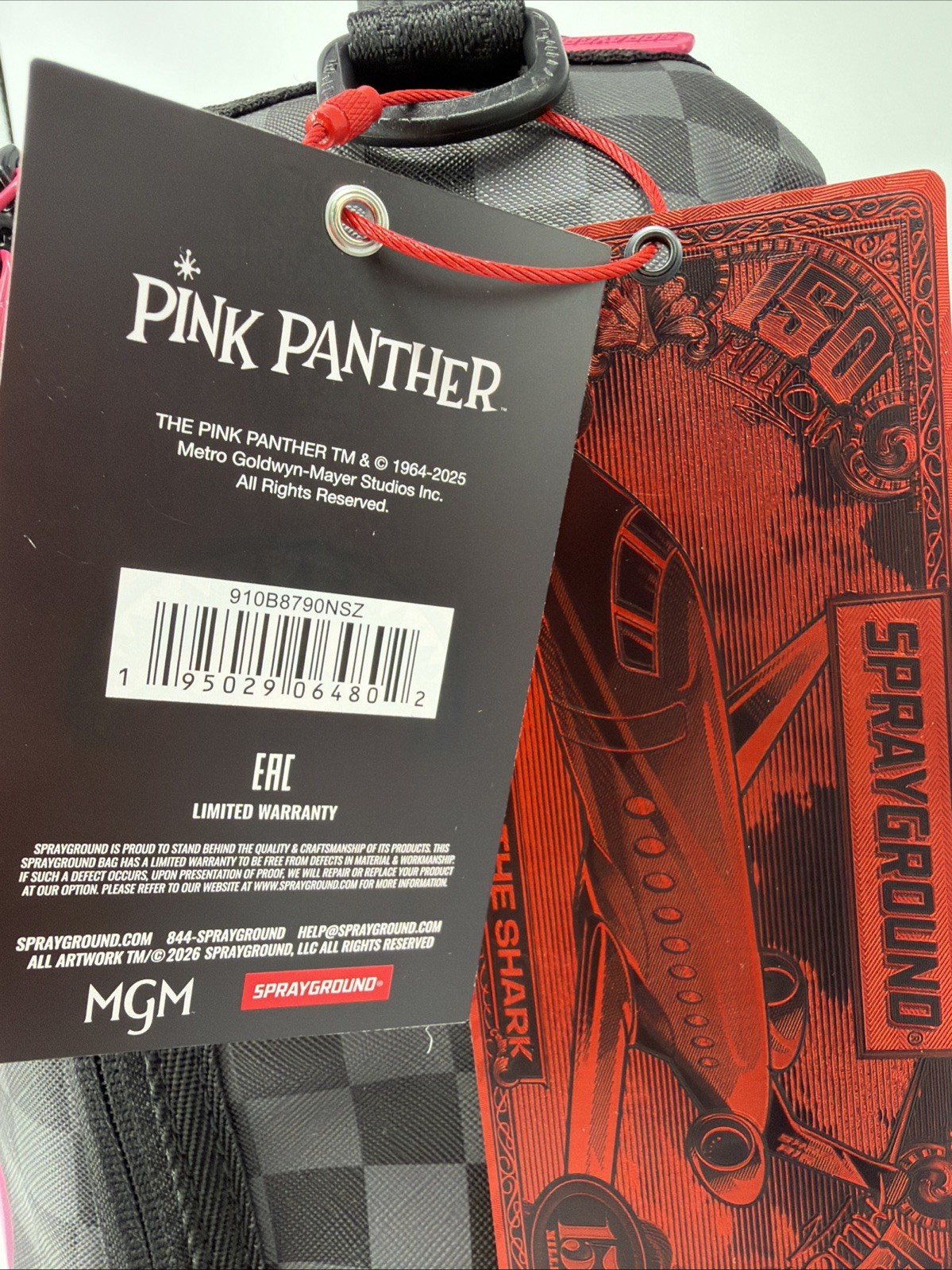 pink panther sprayground backpackB8790 $140.00 Leather 16x6x14 Inches