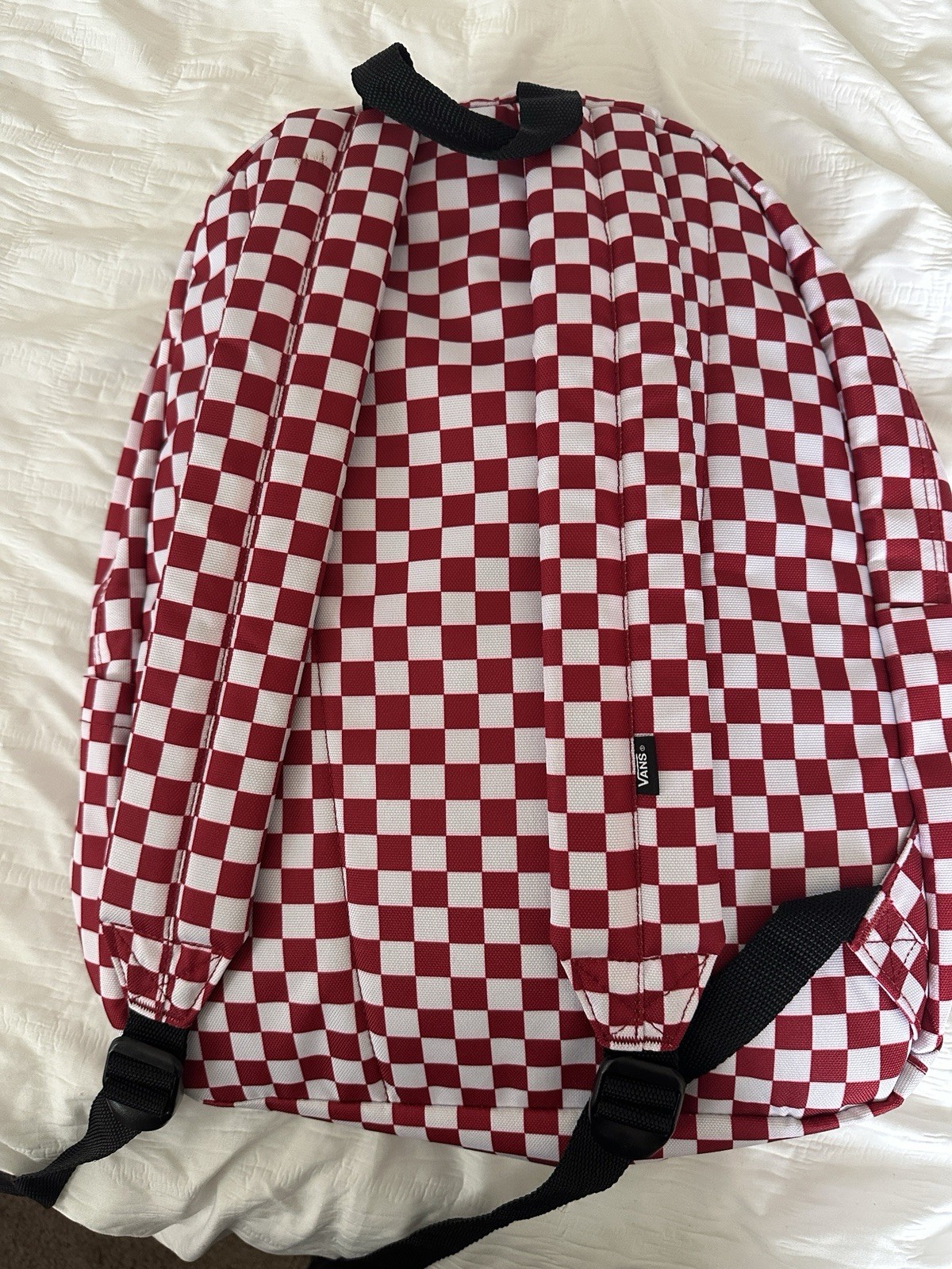 VANS OFF THE WALL Backpack Red White Check School Bag Checkered