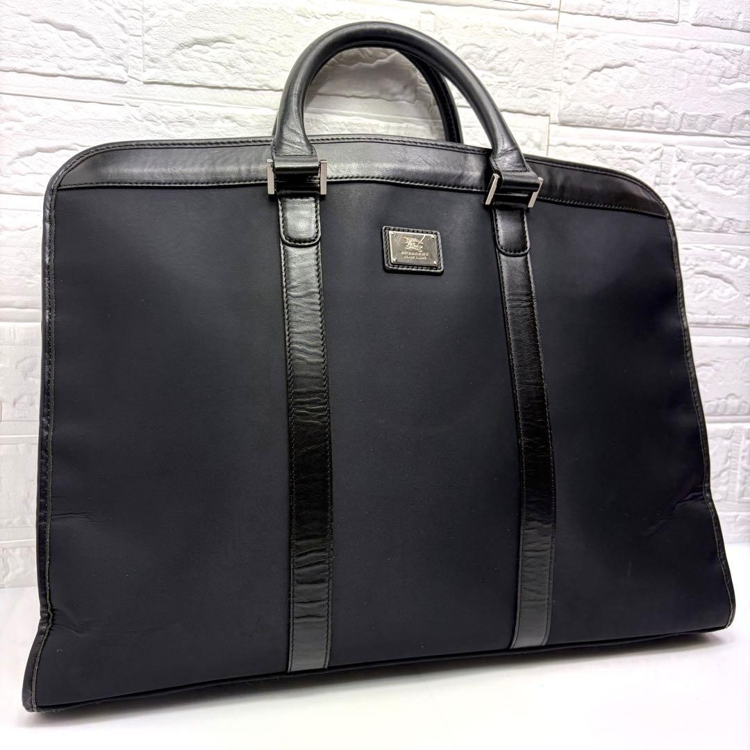 Authentic Burberry Black Label Briefcase Business Bag Nova Check 42cm Black